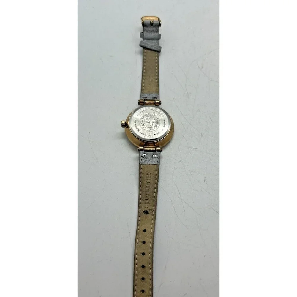 Anne Klein Rose Gold Women's Watch Rhinestone Accents AK/3380 Gray Leather Band